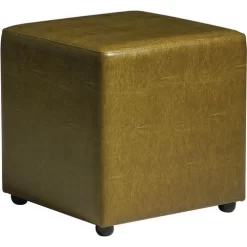 Cube Stool - Breakout/Reception - Upholstered Leather - 450mm High -Avery Store AIG10989626