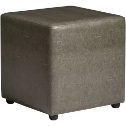 Cube Stool - Breakout/Reception - Upholstered Leather - 450mm High -Avery Store AIG10989629