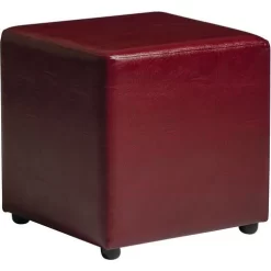 Cube Stool - Breakout/Reception - Upholstered Leather - 450mm High -Avery Store AIG10989630