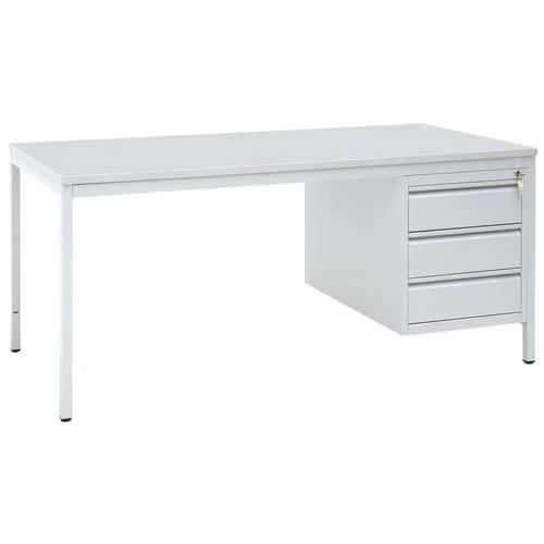 Base-Line Straight Desk With Filing Cabinet 1 Base-Line Straight Desk With Filing Cabinet