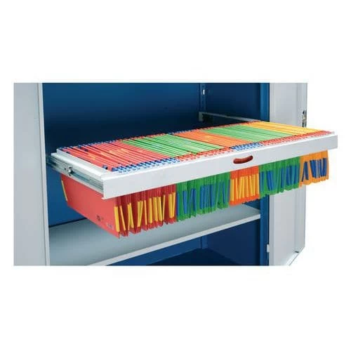 Pull-out Filing Cradle For Cabinet With Tambour Doors - Manutan Orel 1 Pull-out Filing Cradle For Cabinet With Tambour Doors - Manutan Orel