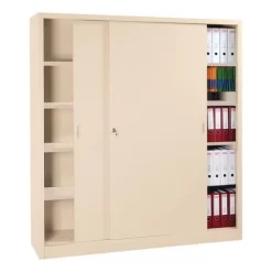 Self-assembly Cabinet With Sliding Doors - Tall - Width 160 cm - Manutan 10 Self-assembly Cabinet With Sliding Doors - Tall - Width 160 cm - Manutan -Avery Store AIG2037625