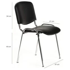 Visitor Chair - Vinyl - Stackable Chrome Frame - Humphreys Manutan