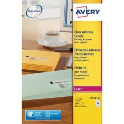 Avery Transparent Laser Labels 10 Avery Transparent Laser Labels -Avery Store AIG2329378