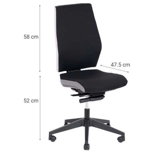 Fabric Office Chair - High Back - Executive & Ergonomic - Manutan UK 3 Fabric Office Chair - High Back - Executive & Ergonomic - Manutan UK - Image 3