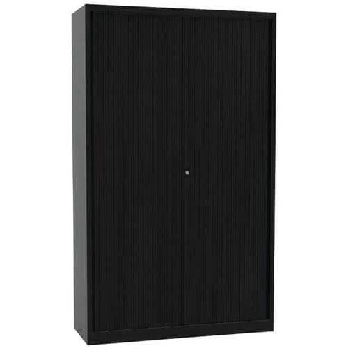 Tambour Door Cupboard - Without Top Working Surface - Black 1 Tambour Door Cupboard - Without Top Working Surface - Black