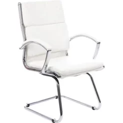 Office Cantilever Chair - Soft Bonded Leather - Chrome Frame & Arms 5 Office Cantilever Chair - Soft Bonded Leather - Chrome Frame & Arms -Avery Store AIG27307634