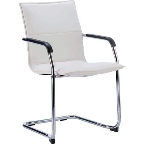 Stackable Cantilever Chair - Office/Meeting Room - Faux Leather & Arms 1 Stackable Cantilever Chair - Office/Meeting Room - Faux Leather & Arms