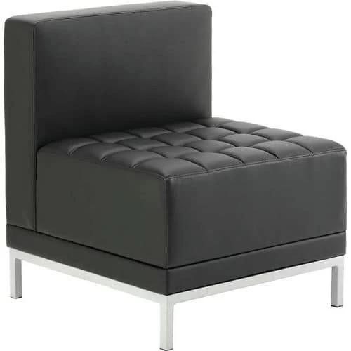 Black Modular Sofa - Soft Bonded Leather - Reception/Breakout Areas 2 Black Modular Sofa - Soft Bonded Leather - Reception/Breakout Areas - Image 2