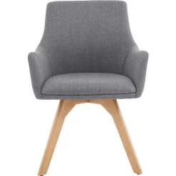 Modern Armchair - Grey Fabric & Wooden Legs - Reception & Break Rooms