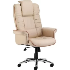 Executive Office Armchair - Swivelling Base & Headrest - Faux Leather