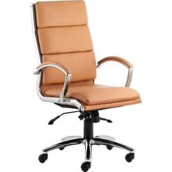 Executive Swivelling Chair - Deep Padded Arms & Seat - Faux Leather