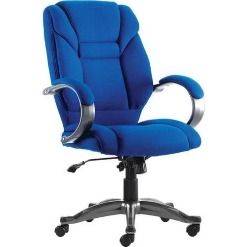 Fabric Executive Office Chair - Ergonomic & Adjustable - Padded Arms 2 Fabric Executive Office Chair - Ergonomic & Adjustable - Padded Arms - Image 2