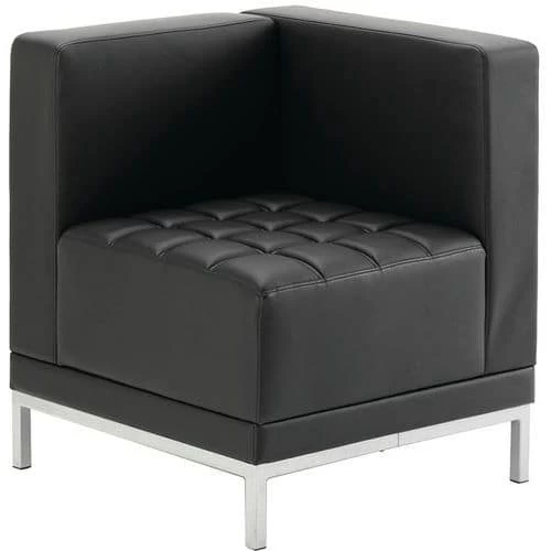 Black Modular Sofa - Soft Bonded Leather - Reception/Breakout Areas 3 Black Modular Sofa - Soft Bonded Leather - Reception/Breakout Areas - Image 3