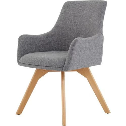 Modern Armchair - Grey Fabric & Wooden Legs - Reception & Break Rooms 2 Modern Armchair - Grey Fabric & Wooden Legs - Reception & Break Rooms - Image 2