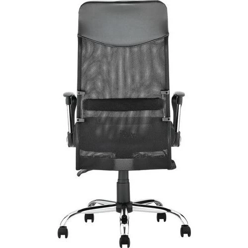 Executive Mesh Chair - Black Faux Leather Seat With Arms - High Back 4 Executive Mesh Chair - Black Faux Leather Seat With Arms - High Back - Image 4