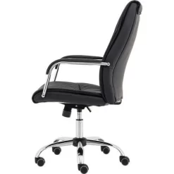 Black Office Chair - High Back - Luxury Faux Leather - Ergonomic Arms -Avery Store AIG27321129