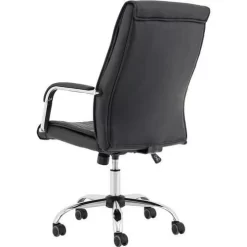 Black Office Chair - High Back - Luxury Faux Leather - Ergonomic Arms -Avery Store AIG27321131