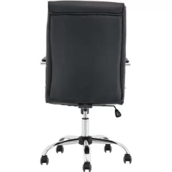 Black Office Chair - High Back - Luxury Faux Leather - Ergonomic Arms -Avery Store AIG27321133