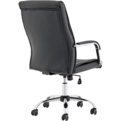 Black Office Chair - High Back - Luxury Faux Leather - Ergonomic Arms -Avery Store AIG27321135