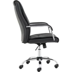 Black Office Chair - High Back - Luxury Faux Leather - Ergonomic Arms -Avery Store AIG27321137