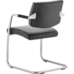 Cantilever Chair - Boardroom/Meeting Room - Black Faux Leather & Arms -Avery Store AIG27321218