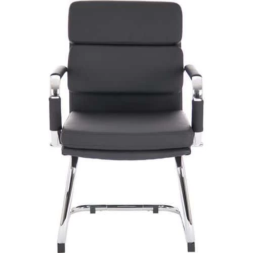 Cantilever Executive Chair - Black Soft Leather - Medium Back & Arms 2 Cantilever Executive Chair - Black Soft Leather - Medium Back & Arms - Image 2