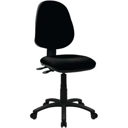 Black Operator Chair - Medium Back - Fabric Seat & Back - Twin Lever 1 Black Operator Chair - Medium Back - Fabric Seat & Back - Twin Lever