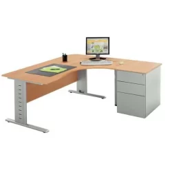 Silver 90° Asymmetrical Compact Desk -Avery Store AIG296871