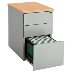 Silver Fixed Filing Cabinet