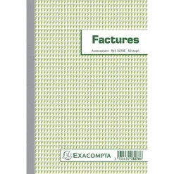 Exacompta Invoice Book With VAT Option - 21 x 14.8 cm - 50 Double Pages - Carbonless