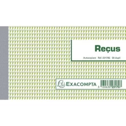 Exacompta Receipts Book - 10.5 X 18 cm - 50 double Sheets - Carbonless Paper