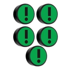 Round Magnet With Exclamation Mark Symbol
