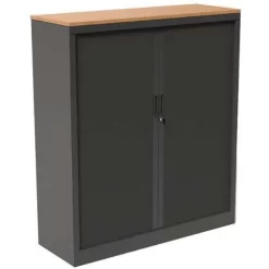 Tambour Cabinet - With Top Shelf - Anthracite 5 Tambour Cabinet - With Top Shelf - Anthracite -Avery Store AIG3123742