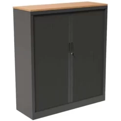 Tambour Cabinet - With Top Shelf - Anthracite