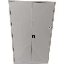 Used 4 Shelf Metal Office Cupboard - Light Grey - 1950x1200x420