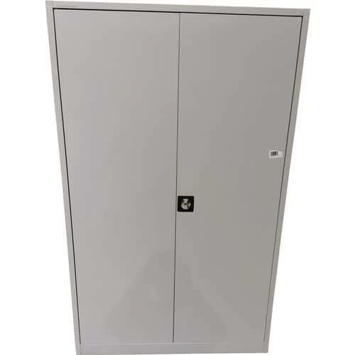 Used 4 Shelf Metal Office Cupboard - Light Grey - 1950x1200x420 1 Used 4 Shelf Metal Office Cupboard - Light Grey - 1950x1200x420