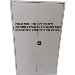 Used 4 Shelf Metal Office Cupboard - Light Grey - 1950x1200x420 13 Used 4 Shelf Metal Office Cupboard - Light Grey - 1950x1200x420 -Avery Store AIG33094907