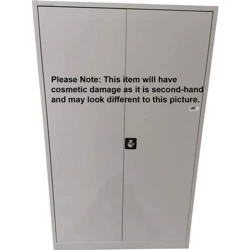 Used 4 Shelf Metal Office Cupboard - Light Grey - 1950x1200x420 7 Used 4 Shelf Metal Office Cupboard - Light Grey - 1950x1200x420 - Image 7