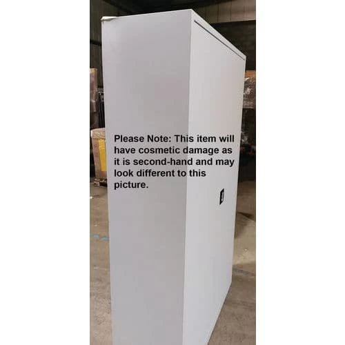 Used 4 Shelf Metal Office Cupboard - Light Grey - 1950x1200x420 6 Used 4 Shelf Metal Office Cupboard - Light Grey - 1950x1200x420 - Image 6