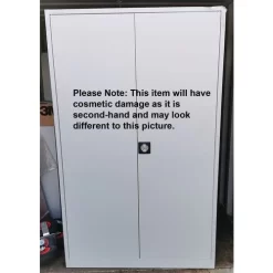 Used 4 Shelf Metal Office Cupboard - Light Grey - 1950x1200x420 9 Used 4 Shelf Metal Office Cupboard - Light Grey - 1950x1200x420 -Avery Store AIG33094913