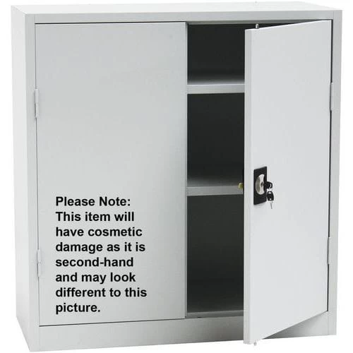 Used Grey Storage Cupboard 2 Shelves HxWxD 1060x1000x450mm 1 Used Grey Storage Cupboard 2 Shelves HxWxD 1060x1000x450mm