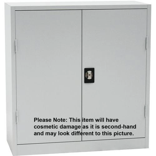 Used Grey Storage Cupboard 2 Shelves HxWxD 1060x1000x450mm 3 Used Grey Storage Cupboard 2 Shelves HxWxD 1060x1000x450mm - Image 3