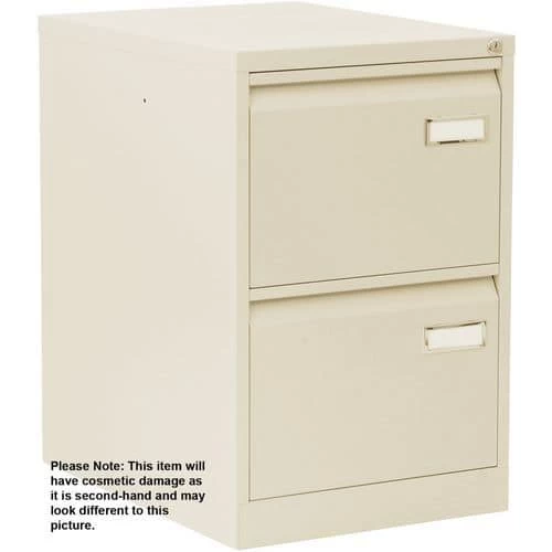 Used Metal Suspension Filing Cabinet - 2 Drawer - Beige - Manutan 1 Used Metal Suspension Filing Cabinet - 2 Drawer - Beige - Manutan