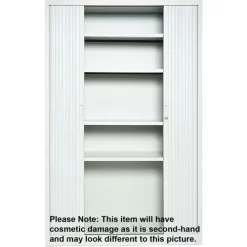 Used Manutan Grey Tambour Cupboard HxWxD 1950x1200x450mm 5 Used Manutan Grey Tambour Cupboard HxWxD 1950x1200x450mm -Avery Store AIG33867948