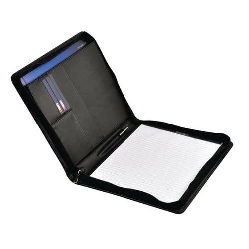 A4 Leather Zipped Conference Folder 2 A4 Leather Zipped Conference Folder - Image 2