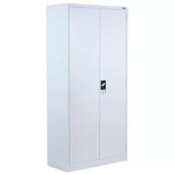 Tall Metal Cupboard - Adjustable Shelves - Flat Pack - Manutan Aris