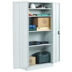 Tall Metal Cupboard - Adjustable Shelves - Flat Pack - Manutan Aris 8 Tall Metal Cupboard - Adjustable Shelves - Flat Pack - Manutan Aris -Avery Store AIG35935917