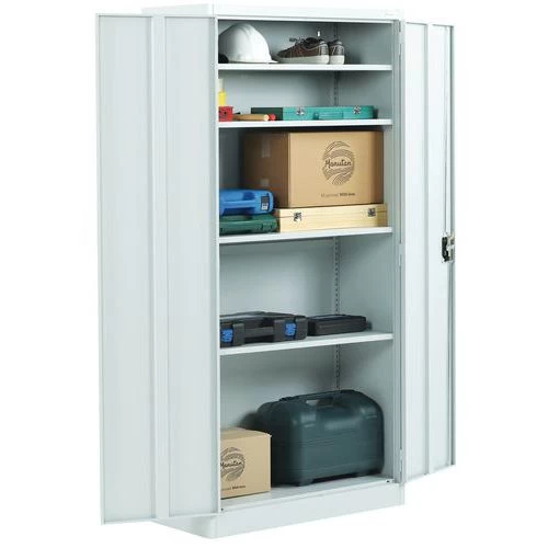 Tall Metal Cupboard - Adjustable Shelves - Flat Pack - Manutan Aris 4 Tall Metal Cupboard - Adjustable Shelves - Flat Pack - Manutan Aris - Image 4
