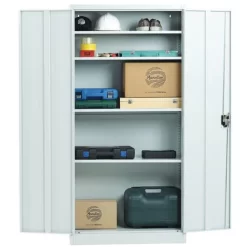 Tall Metal Cupboard - Adjustable Shelves - Flat Pack - Manutan Aris 9 Tall Metal Cupboard - Adjustable Shelves - Flat Pack - Manutan Aris -Avery Store AIG35935918